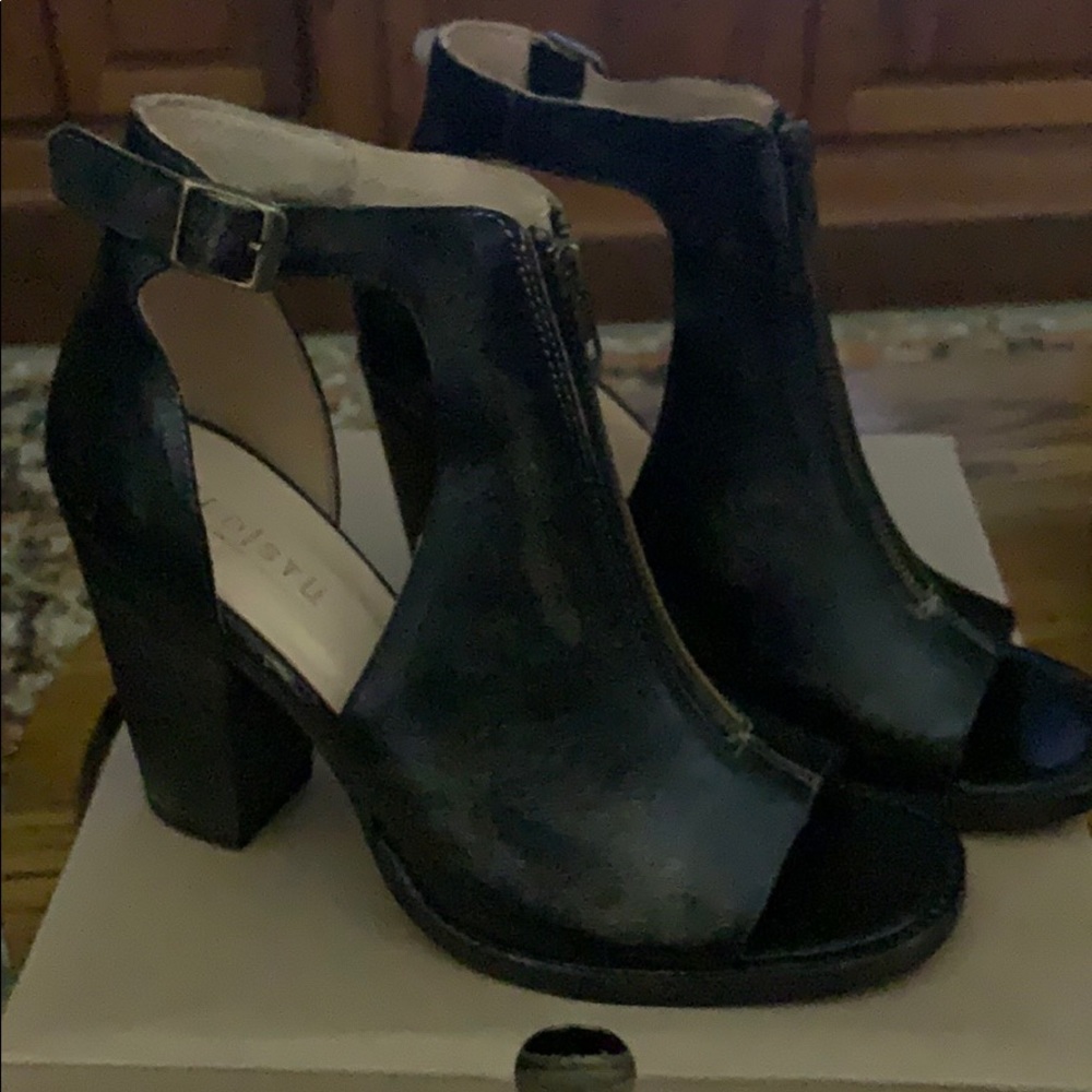 Bed Stu Olena Black Hand Wash High  Heeled Sandals
